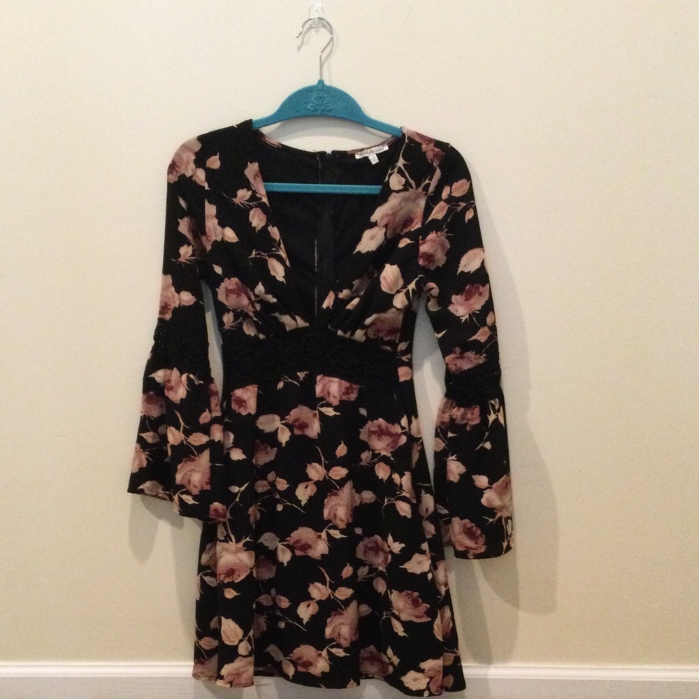 V Neck Floral Dress